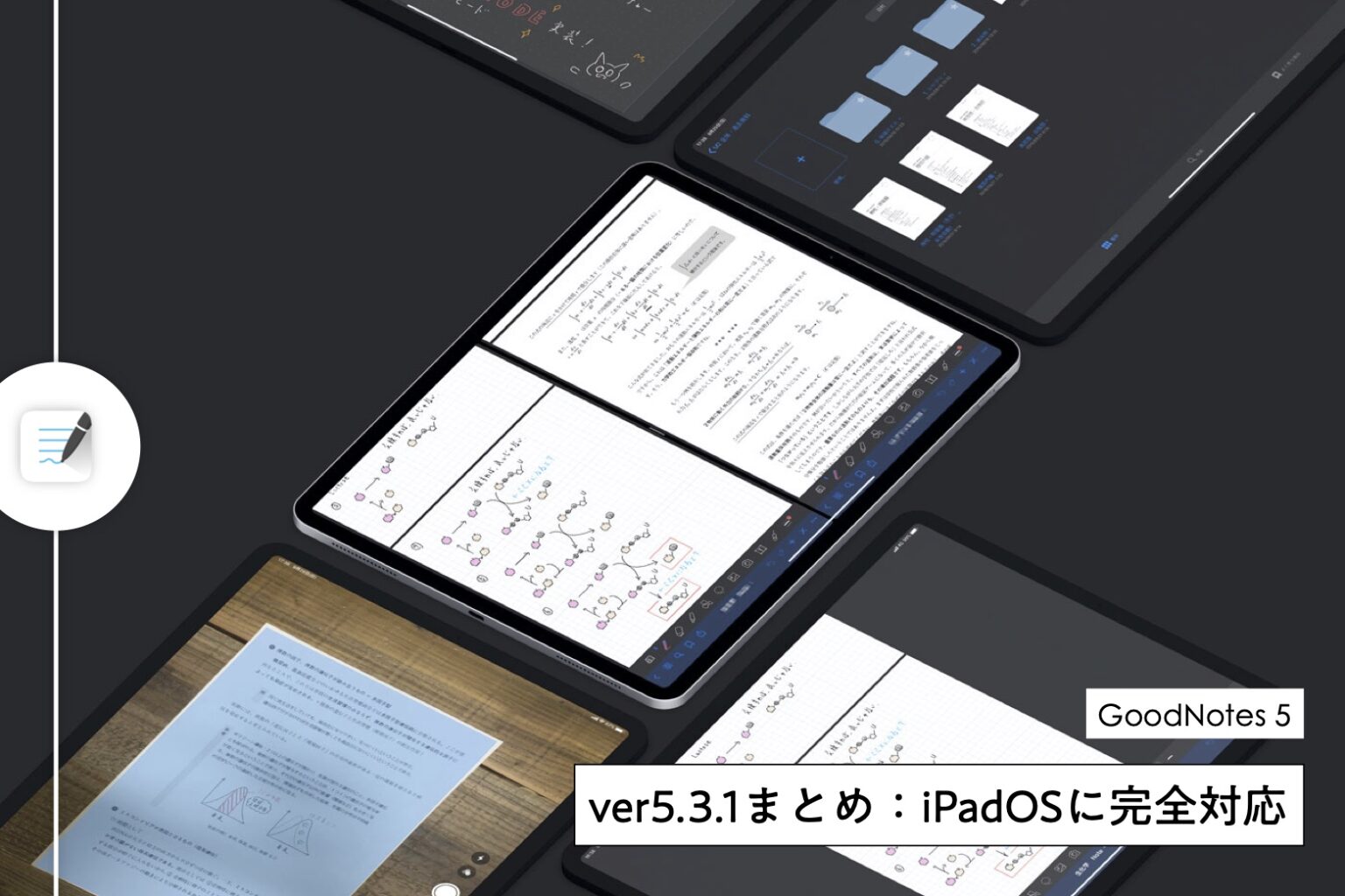 ダークモード対応 2画面表示も可能に Ipados 対応 Goodnotes 5 Ver 5 3 1 の新機能まとめ Kissanadu