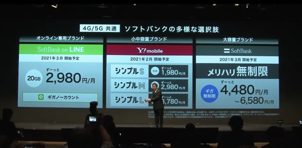 ソフトバンク、  LINE MOBILEをメインブランド化し2980円の新プランを発表