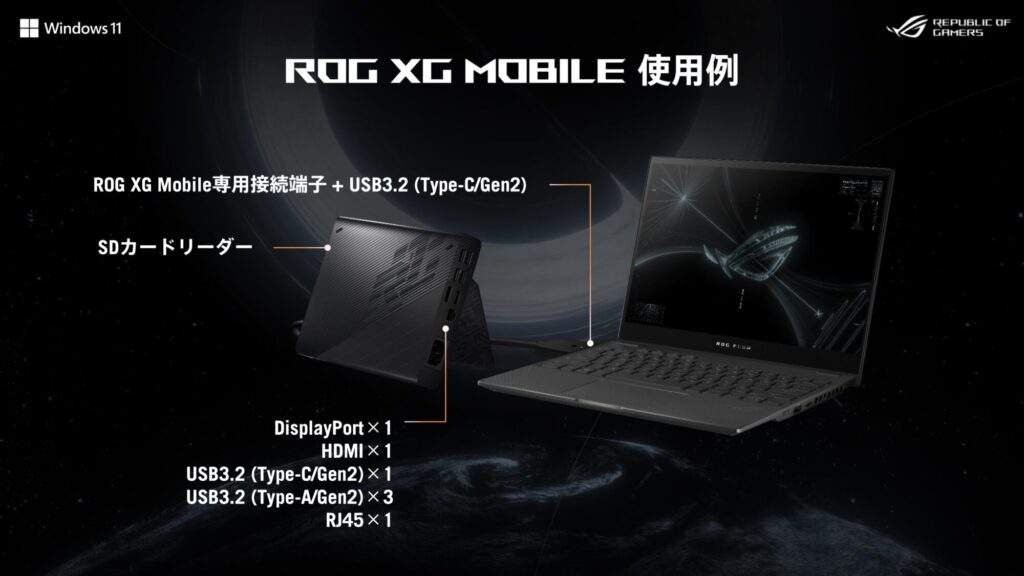 ASUS、13.4型の2-in-1ゲーミングノート「ROG Flow Z13」とRTX 4090搭載の外付けGPU「ROG XG Mobile」を発表