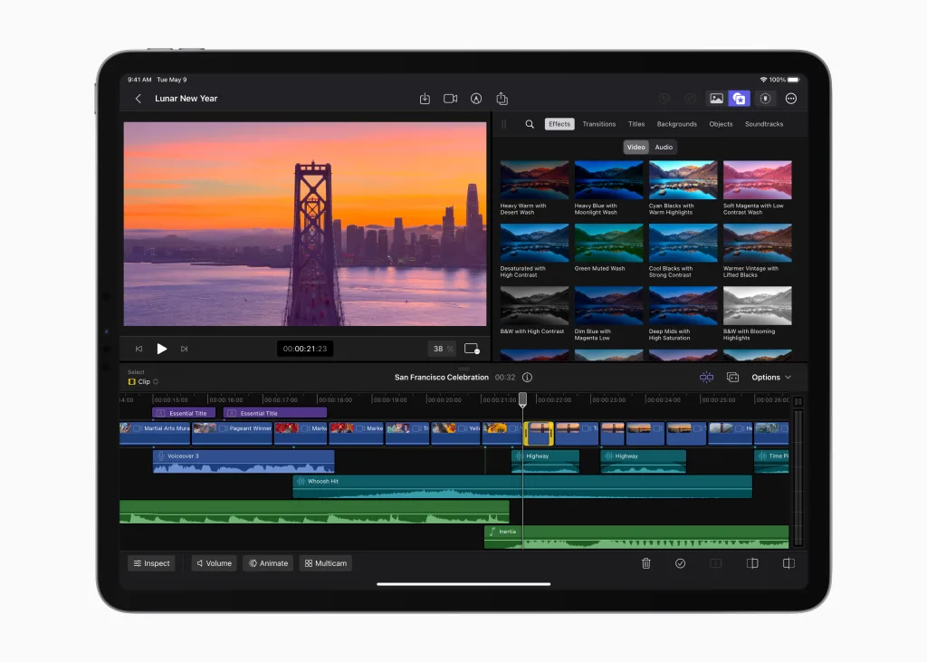 iPad版  「Final Cut Pro」  と  「Logic Pro」  の機能まとめ。   さらにパワーアップした創造性を発揮！  